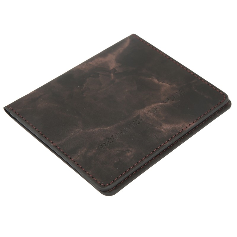 4pcs Vaccination Certificate Holder Marbling Waterproof PU Leather Vaccine Card