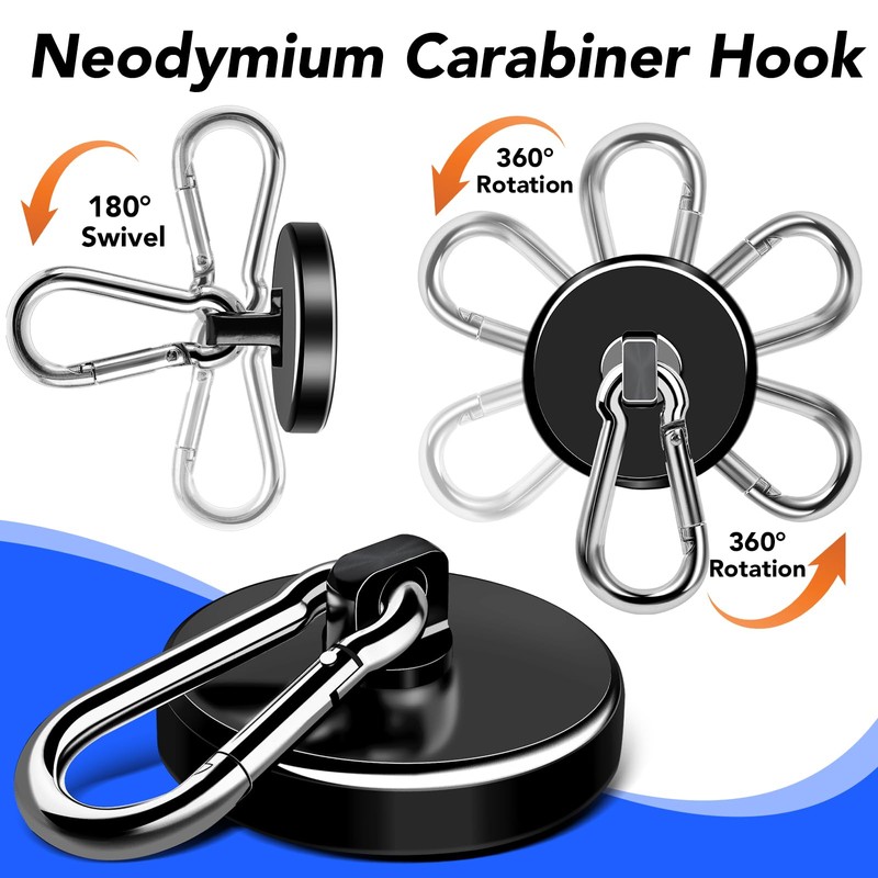 LOVIMAG Strong Magnets with Hooks, 200LBS+ Heavy Duty Magnets with