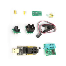 CH341A USB Programmer,Suitable for chip of 24 and 25 series FLASH,with SOP8 Test Clip + 1.8V Adapter + SOP8 to DIP8 Converter Module