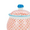 Patterned Milk Jug 300ml & Sugar Pot/Bowl Set - Orange/Blue