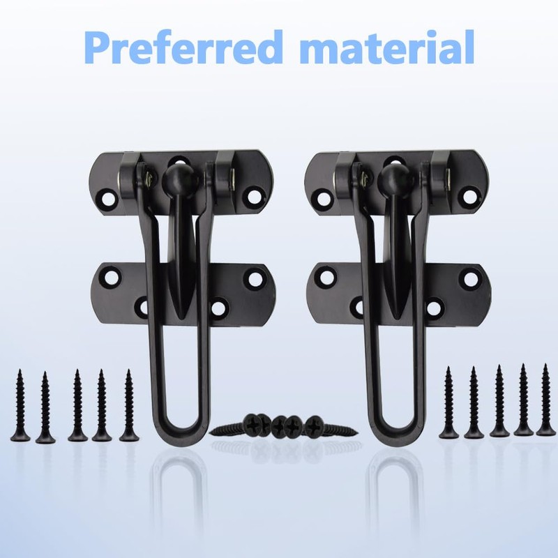 Ruidee 2Pcs Swing Bar Lock Front Door Locks Alloy Automatic