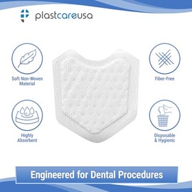 200 Dental Dry Corners, Disposable Saliva Control  Cheek Protection Pads Super Absorbent Non-Woven Padding (Cotton Roll Alternative) (Small)          