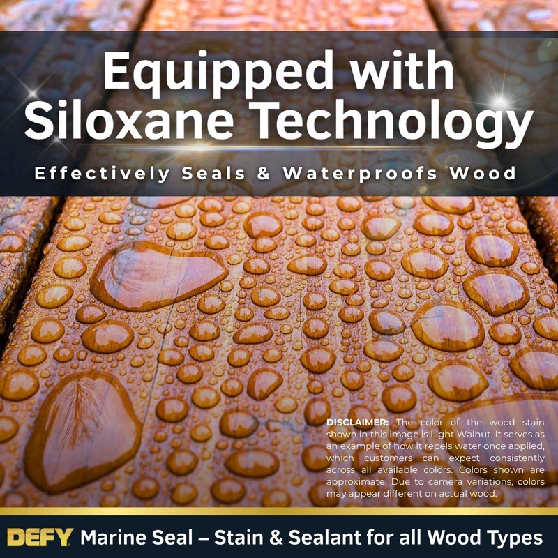 DEFY Marine Sealer - Semi-Transparent Waterproof Exterior Wood Stain, Marine