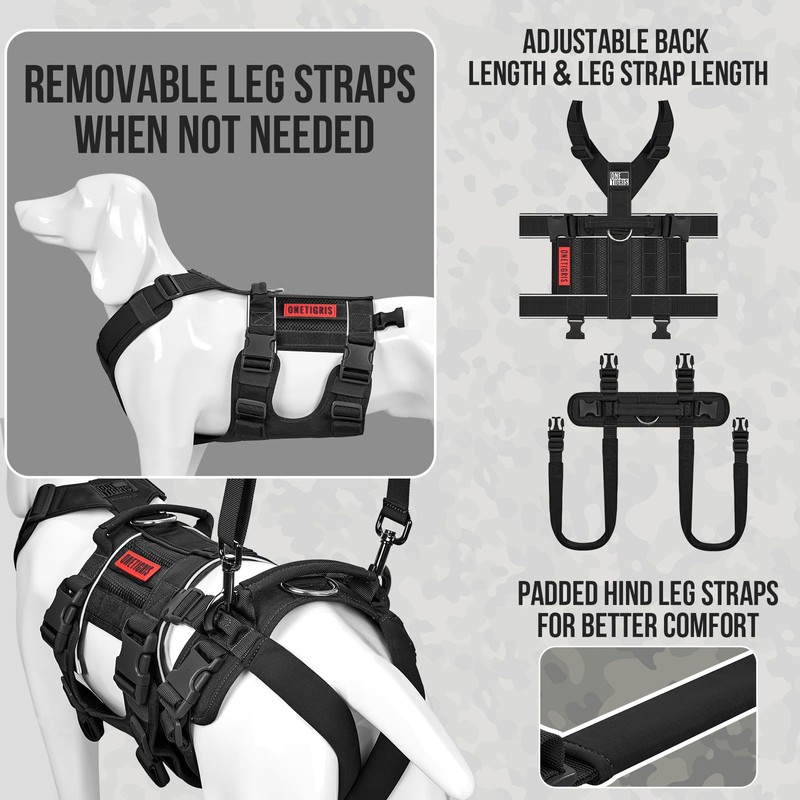 OneTigris Breathable Dog Lift Harness for Large Medium Sized Dogs,