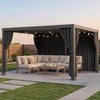10'X12' Gazebo Curtains Outdoor Waterproof with Hanging Rings, 4-Panel Double