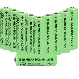 Ni-Mh AA 300mAh 1.2V Solar Light Rechargable Batteries 10 Pack,1.2 Volt Double A Battery for Outdoor Garden Landscape Lights, Power Lantern