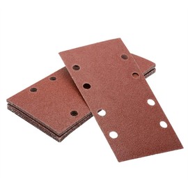 Abrasive Paper Sheets, Vogueing Tool Sanding Sheets Punched Hook and Loop Pads 93 x 190mm 80 Grit Punched for Orbital Sanders (20Pcs)