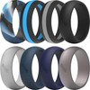 ThunderFit Silicone Wedding Rings for Men, 8 Rubber Engagement Bands