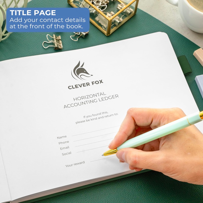 Clever Fox Accounting Ledger Book Horizontal – Columnar Journal &