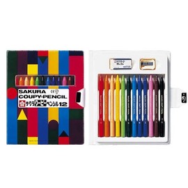Sakura Crepas Coupie Pencil, Set of 12 Colors, Soft Case, Set of 2
