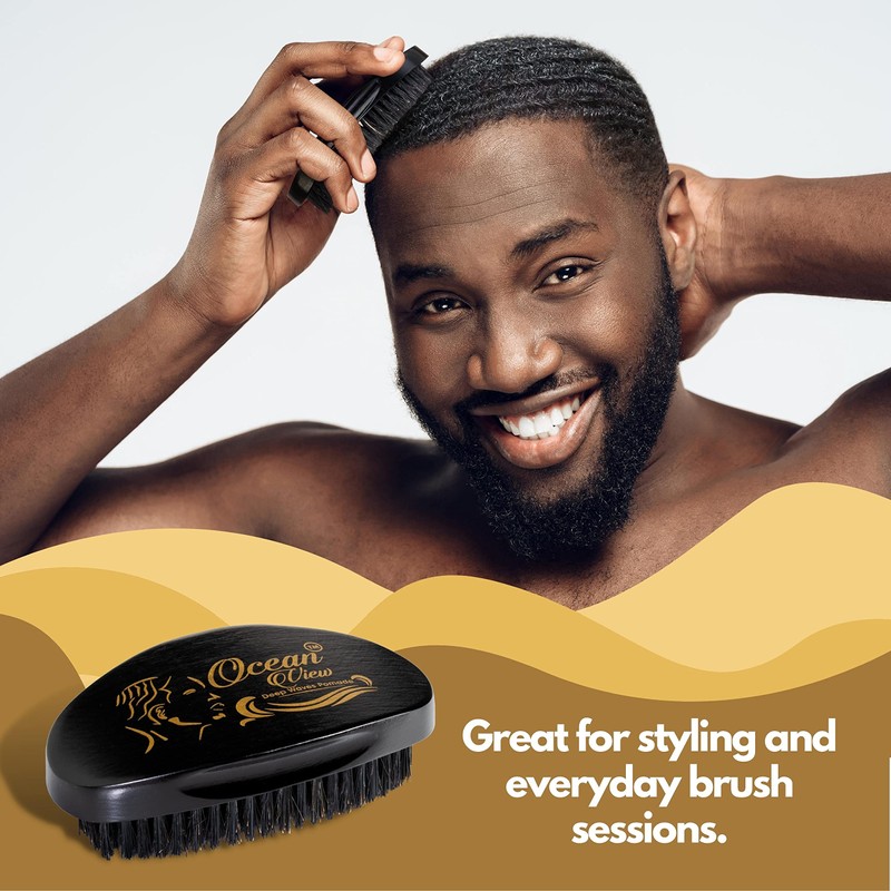 Ocean View Pomade with Wooden Palm Brush for Men -