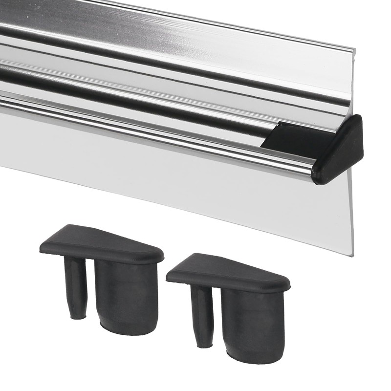 25" Shower Door Drip Rail with Sweep for Chrome Framed