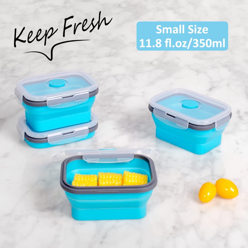 Annaklin Collapsible Food Storage Containers with Lids & Vent, 11.8