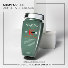 KÉRASTASE Bain de Masse Epaississant Shampoo Ayuda a aumentar el grosor del cabello y fortificar la fibra capilar Con Creatina y Raíz de Jengibre 250ml