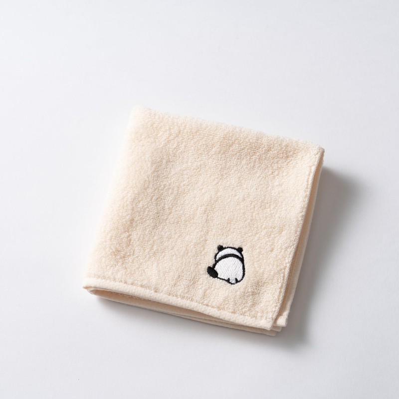 Imabari Towel Egg Panda Handkerchief Towel, Nestling, 9.8 x 9.8
