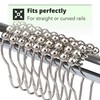 H&S 14x Shower Curtain Hooks Rings Roller Balls Chrome Stainless