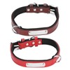 2pcs Pet Collar with Engraved Nameplate ID Tag Cowhide Padded