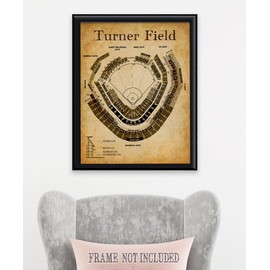 Turner Field Seating Chart-28x36 Unframed Poster - Vintage Turner Field Art, Braves Stadium Map & Diagram, Baseball Diagram, & Sports Memorabilia – Great for Fans, Man Caves, Game Rooms, & Sports Bars