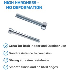 Cylinder Head Cap Screws M12 Strength Steel Class 8.8 (Pack of 2) Zinc Plated Hex Hexagon Allen Socket Bolts Thread Fasteners Cylindrical for Wood Furniture Outdoor Heavy Duty DIN912 (12mm x 80mm)