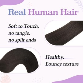 Sindra Dark Brown Clip in Hair, 100 Grams Human Hair Clip in Extensions Brown Extensions Straight Remy 6pcs C16#2