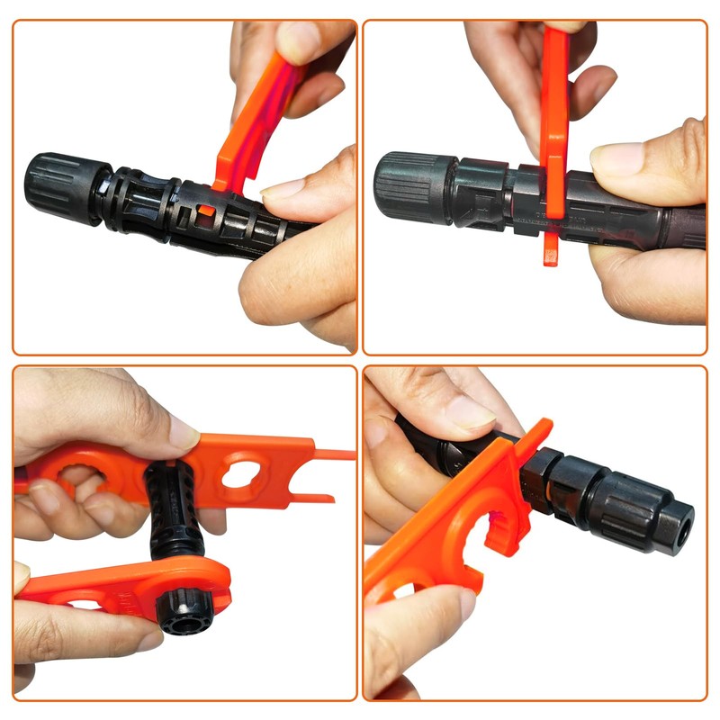 Upgrade 2 Piece Key Solar Wrench Tool, MC4 Solar Plug