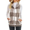 ReachMe Womens Fuzzy Fleece Vest Sleeveless Sherpa Jacket with Pockets