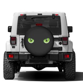 Delerain Spare Tire Cover Black Cat Eye Wheel Covers Waterproof Dust-Proof UV Sun Universal Fit for Trailer RV SUV Truck and Many Vehicle (17 Inch for Diameter 31"-33")
