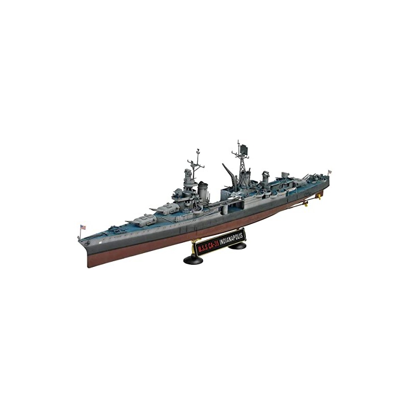 Academy Plastic Model 1/350th Scale USS CA-35 Indianapolis Military Ship
