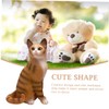 Kisangel Lifelike Kitten Statue Creative Cat Model Ornament for Cognitive