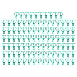 100pcs Small Binder Clips Multipurpose Innovative Little Bear Shape Strong Clamping Force Paper Clamp for Home Office Green