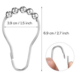 LIHAO Anillos Ganchos para Cortina de Ducha de Acero Inoxidable Cromado (24 Unidades, Plateadas)