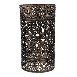 Easy Fit Wire cage Frame Open Style Pendant Light Shade Metal Cage Drum Lampshade Ceiling Pendant Lamp with Free Reducer Plate (Brushed Copper Pattern 3)