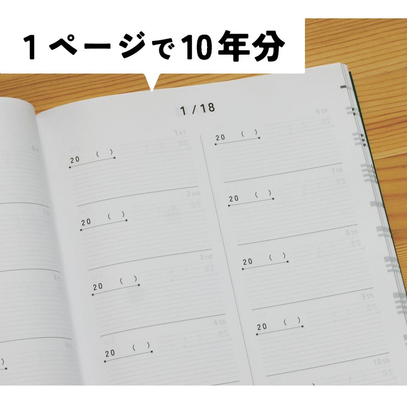 NoteLife 10-Year Diary, B5, 10.2 x 7.3 inches (26 x