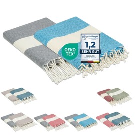 Flora Furora Beach Towel Large 100 x 200 cm: Cotton (Set of 2), Light, Long, Thin, Compact, Premium Quality, Hammam Towel, Sauna Towel, Fouta Beach Towel, XXL, Women's and Men's Bath Towel Beach