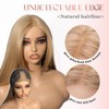 Blond Lace Front Wigs for Women 22Inch Synthetic Pre Plucked