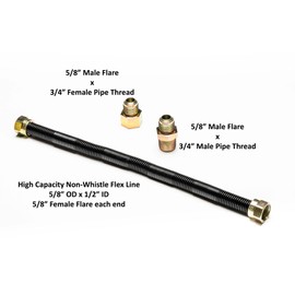 Dreffco 30'' x 3/4'' High Capacity Gas Flex Line - Premium Quality Black Non-Whistle Fire Pit, Fireplace, Dryer Gas Line - Perfect Gas Line for NG or LP Fire Pits - Versatile Usage - Easy Installation