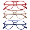 DXYXYO 3 Pack Oversized Retro Aviator Reading Glasses Men 3.5,