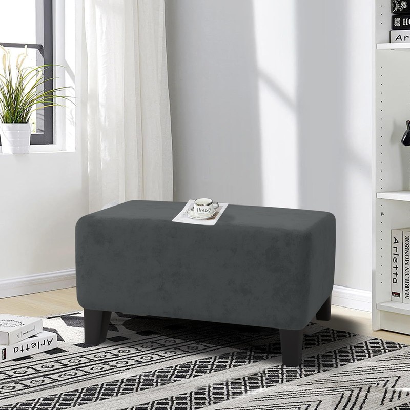 MAXIJIN Velvet Ottoman Slipcover Oversized Stretch Square Rectangle Footstool Slipcover