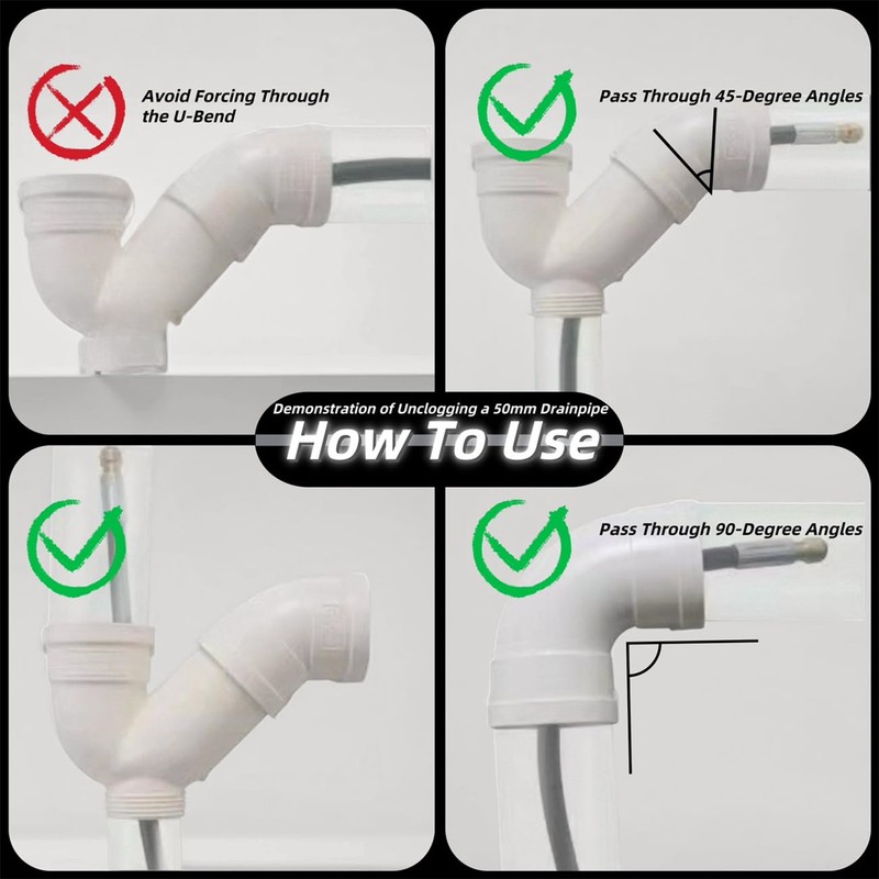 Pressure Washer Sewer Jetter Nozzle - Stainless Steel Drain Cleaning