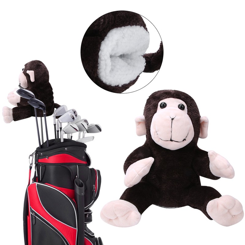Plush Cloth Monkey Shaped Golf Club Head Cover Protective Headcover
