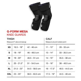 G-Form Mesa Knee Guards - Breathable Knee Guards for Cycling & Biking - Knee Protection Pads for Sports Equipment - Flexible Knee Sleeve Guards for Athletes - Black, Adult XL
