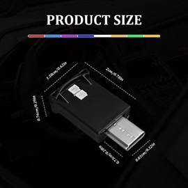 Lyxheth Mini USB LED Car Light, Car Lights Interior, USB LED Car Interior Atmosphere Lamp, Universal Portable Auto Ambient Lighting Kit Car Interior Accessories for Car, Laptop, Home, Office (1PCS)