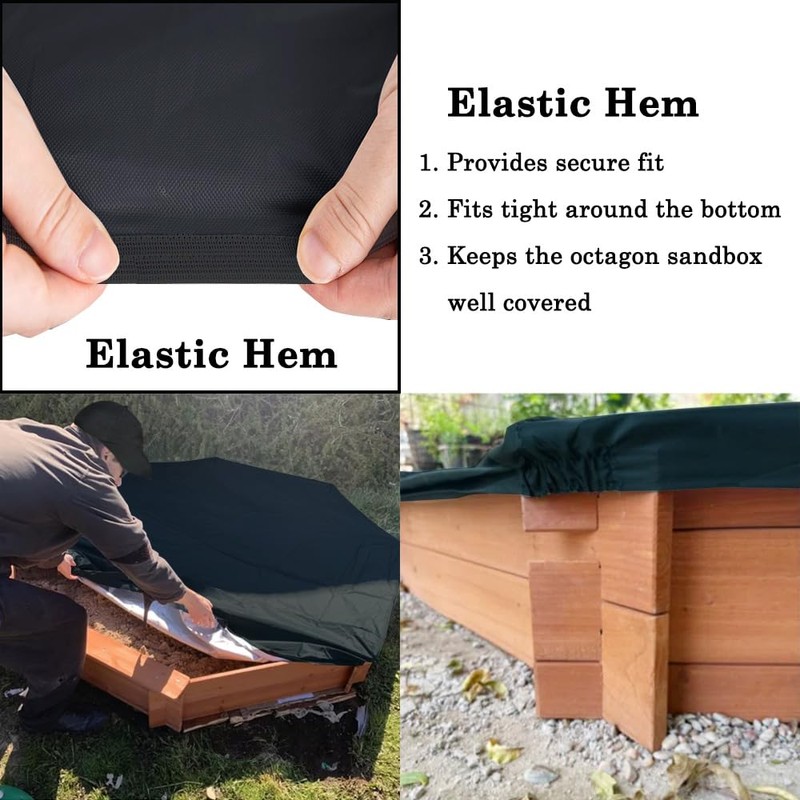 Cozzka Upgraded Outdoor Octagon Sand Box Cover Heavy Duty Waterproof