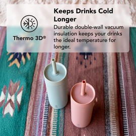 MiiR Sipper Straw Insulated Water Bottle, Thermo 3D Vacuum Technology, One-handed sipping, 16oz