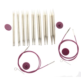 KnitPro Nova Metal Interchangeable Needle Deluxe Set, Silver