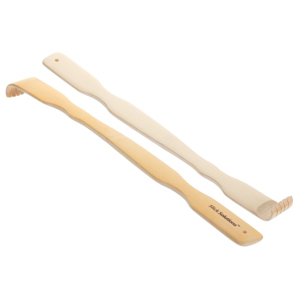 Slick- Bamboo Back Scratcher, 16.5”, 2 pcs, Back Scratcher for Men and Women, Wooden Back Scratcher Long Handle, Back Scratcher Bamboo, Wood Back Scratcher