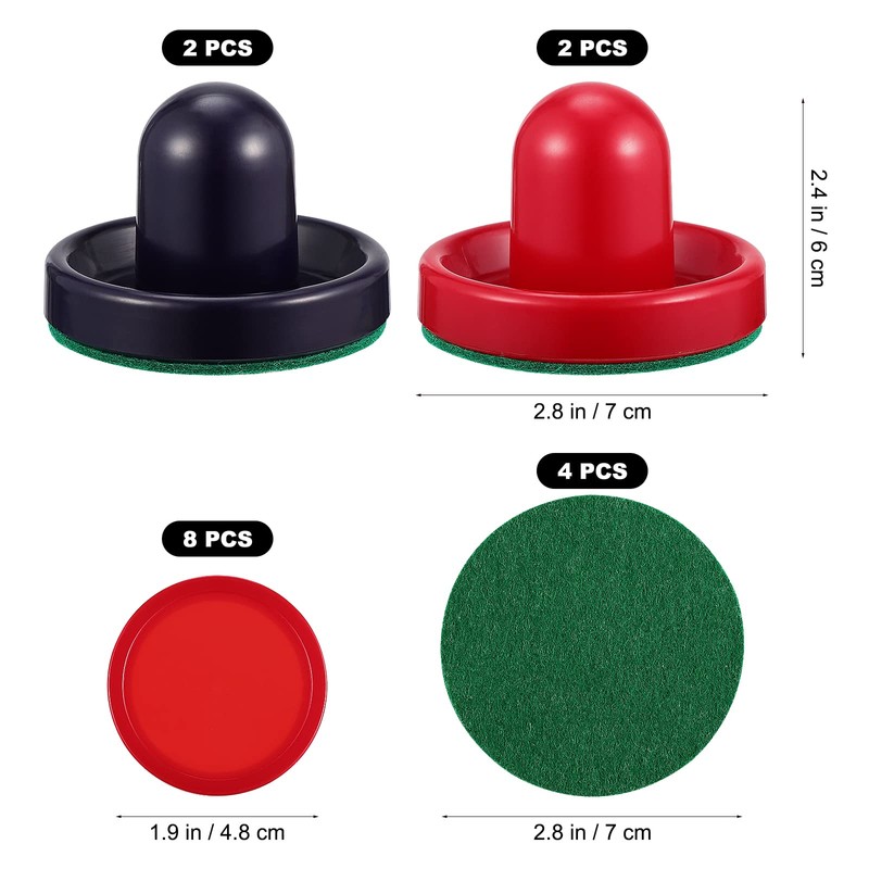 TOYMYTOY Airhockey Pushers Pucks Set, 4 Pushers + 4 Lints