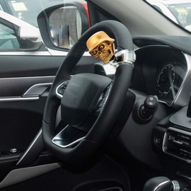 Arenbel Driving Suicide Knob Spinner Skull Soldier Style Car Steering Wheel Turning Assist Grip Handle Booster Fit Most Vehicles Trucks Boats, Copper