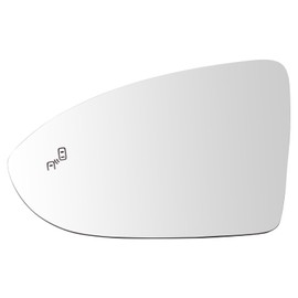 TRQ Mirror Glass Driver Side for Models with Factory Equipped Blind Spot Indicator Compatible with 2015-2021 Volkswagen GTI Golf Golf R