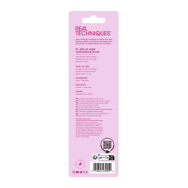 REAL TECHNIQUES, Brocha Multiusos, Afterglow All Night Multitasking Brush, para